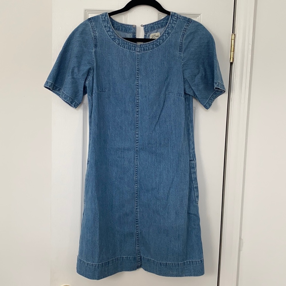 JCrew denim shift dress — size 0